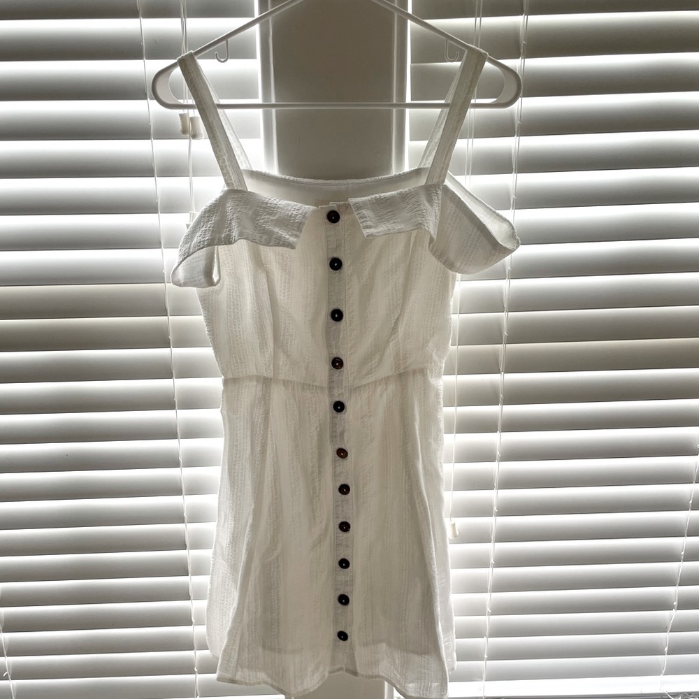 White, off the shoulder with straps,  Everly dress size Small